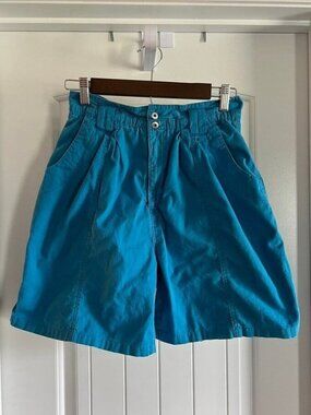 Vintage Basics Blue Cotton Shorts